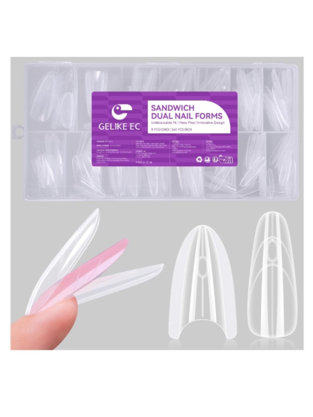 Almond Sandwich Dual Nail Forms